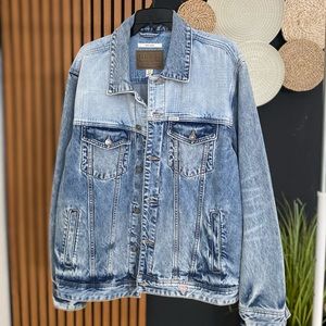 Mens Guess Patchwork Índigo Dean Jacket! Size XL